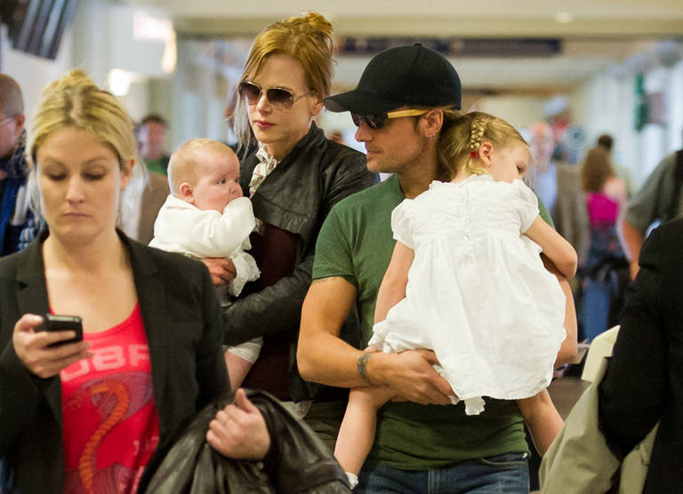 Nicole Kidman com o marido, Keith Urban, e as duas filhas, Faith Margareth e Sunday Rose