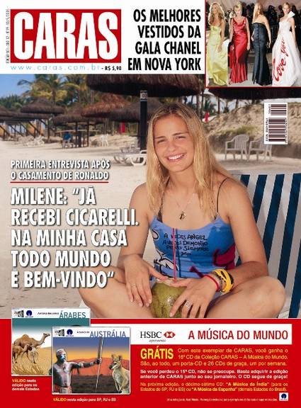 13/05/2005 - Primeira entrevista de Milene Domingues após o casamento de Ronaldo com Daniella Cicarelli