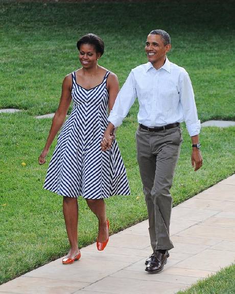 Barack e Michelle Obama em piquenique na Casa Branca