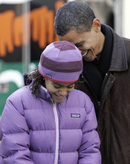 Obama com a filha mais velha, Malia