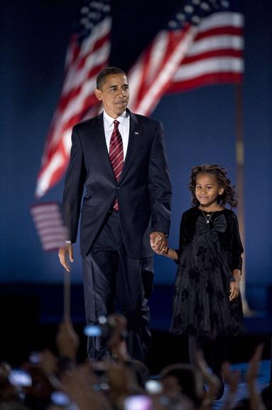 Obama com a filha menor, Sasha