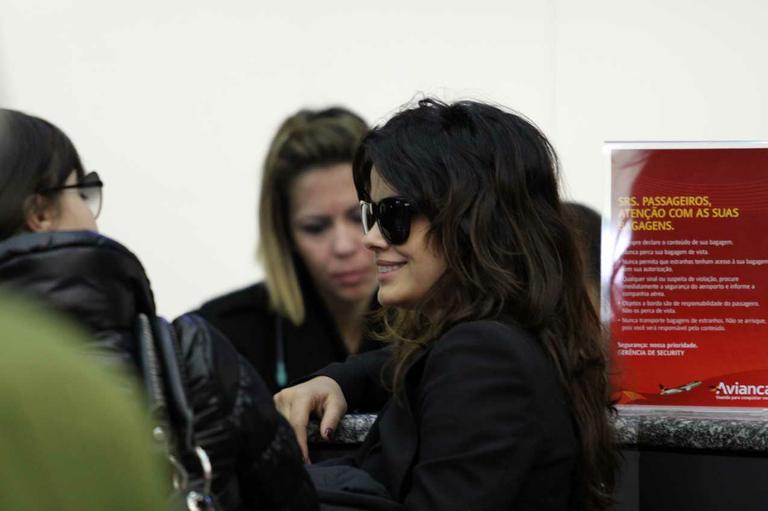 Vanessa Giácomono no aeroporto de Congonhas, em São Paulo