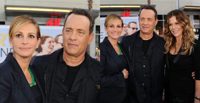 Tom Hanks, Julia Roberts e Rita Wilson na pré-estreia de 'Larry Crowne'