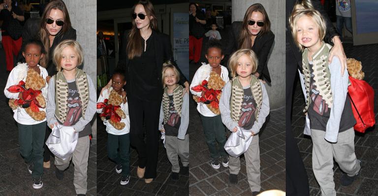 Angelina Jolie e as filhas Zahara e Shiloh