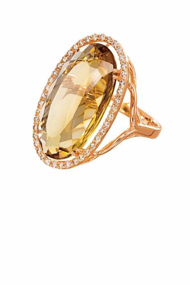 Pedras Coloridas: Anel de ouro rosé com citrino AMSTERDAM SAUER 11 3816-6225 [amsterdamsauer.com]