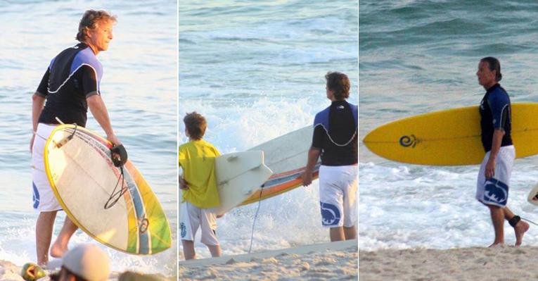 Marcello Novaes adora pegar ondas com o filho Pedro