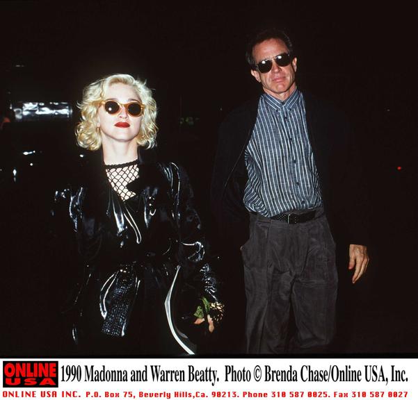  Madonna e Warren Beatty em 1990