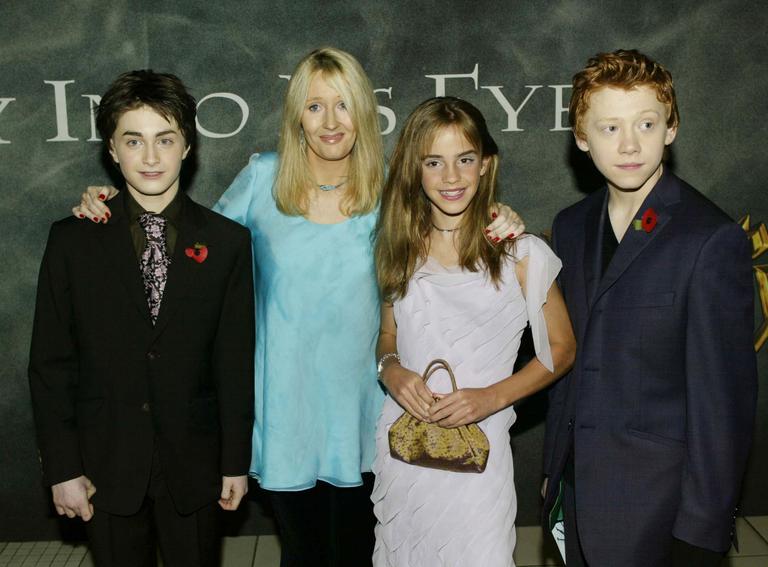 Rupert Grint, J.K. Rowling, Emma Watson e Daniel Radcliffe