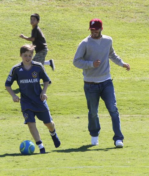 David Beckham com o filho Brooklyn