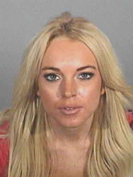 Lindsay Lohan quando foi fichada em novembro de 2007