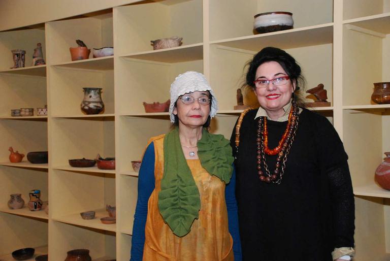 Dodora Guimarães e Cynthia Garcia no Museu Afro Brasil