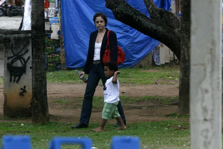 Drica Moraes com o filho Mateus