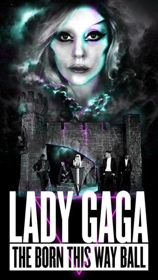 Pôster oficial da turnê 'The Born This Way Ball 2012-2013' de Lady Gaga