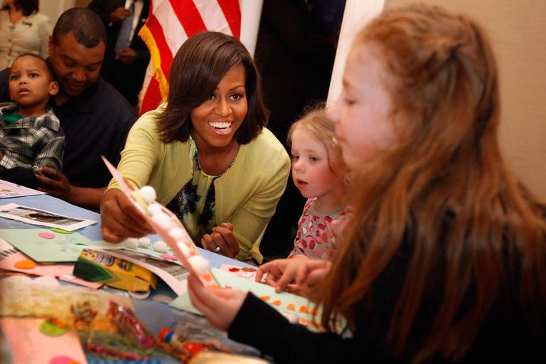 Michelle Obama em evento de Páscoa com famílias de militares