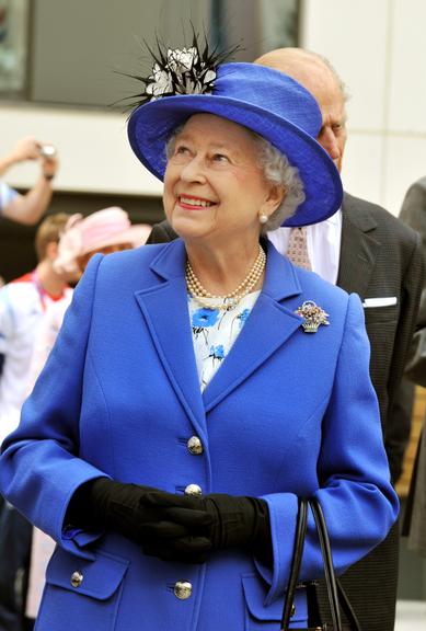 Elizabeth II no centro aquático da Olimpíada de Londres