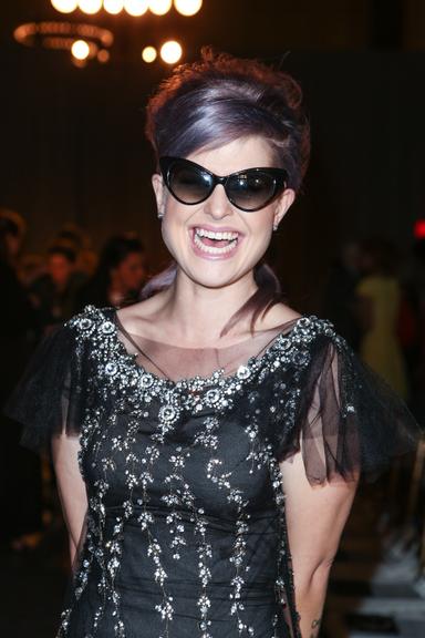 Kelly Osbourne no desfile de Marchesa - New York Fashion Week