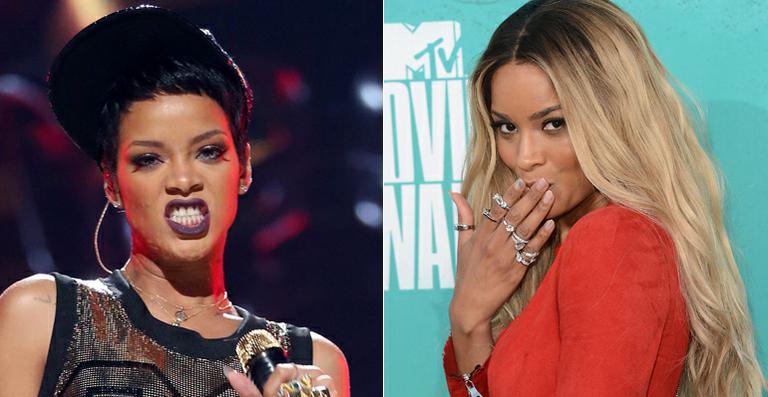 Rihanna expulsou Ciara de uma festa. A cantora guardou mágoa, falou mal dela na televisão e as duas discutiram no Twitter. Depois, as belas fizeram as pazes