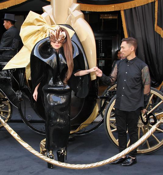 Lady Gaga no lançamento de seu perfume 