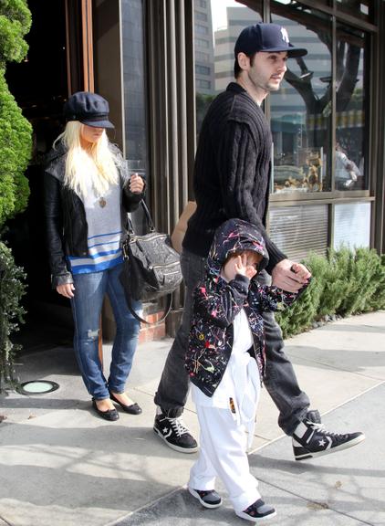 Christina Aguilera e Max, seu filho
