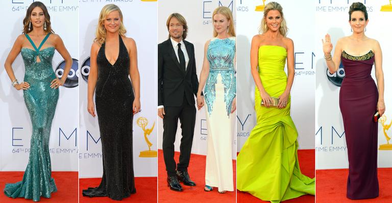 Sofia Vergara, Amy Poehler, Nicole Kidman, Keith Urban, Julie Bowen e Tina Fey no Emmy 2012 