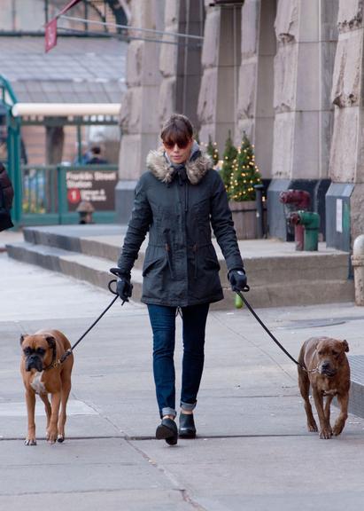Jessica Biel passeia com seus cães por Nova York, Estados Unidos