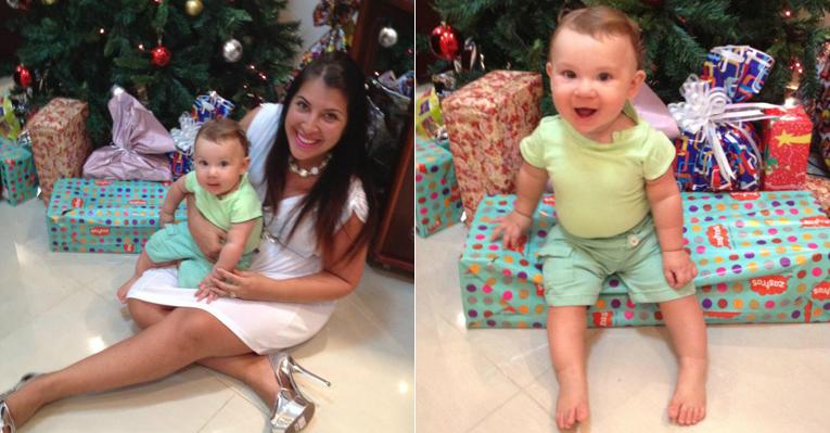 Priscila Pires com o filho: 