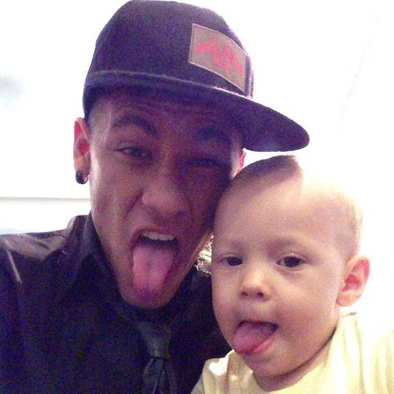 Neymar e Davi Lucca se divertem juntos