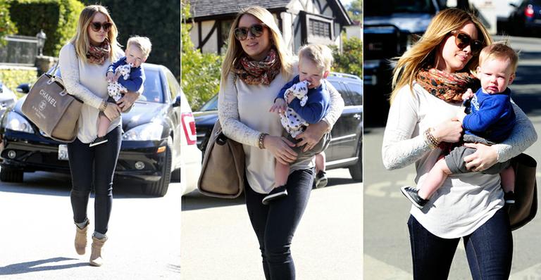 Hilary Duff leva o seu fofo Luca Cruz para passear em Los Angeles