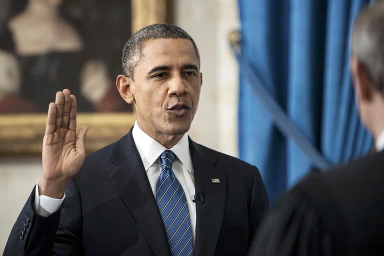 Presidente Barack Obama faz o juramento oficial do seu segundo mandato