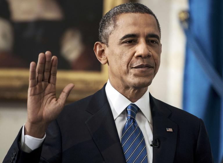 Presidente Barack Obama faz o juramento oficial do seu segundo mandato