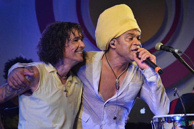 Carlinhos Brown no show de Luiz Caldas, em Salvador