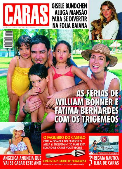 William Bonner e Fátima Bernardes estampam a capa da revista CARAS