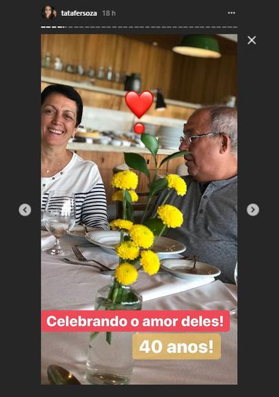 Thais Fersoza comemora os 40 anos de casados dos pais