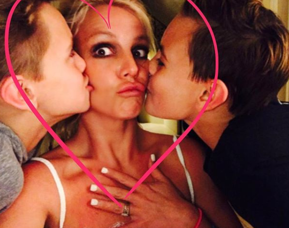 Britney Spears com os filhos, Sean e Jayde