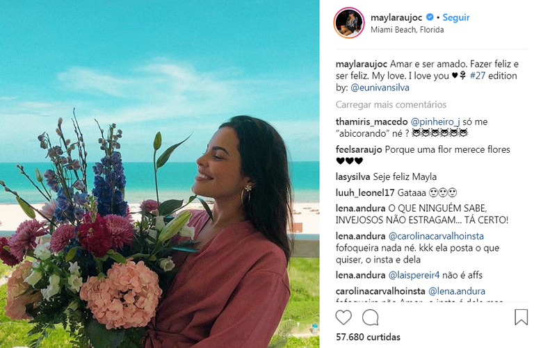 Mayla Araújo está namorando o piloto Luca Seripieri