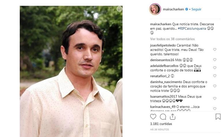 Famosos lamentam a morte do ator Caio Junqueira