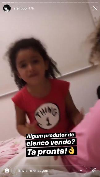 Samara Felippo filma manha de filha