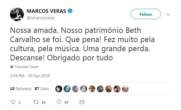 Famosos lamentam a morte de Beth Carvalho