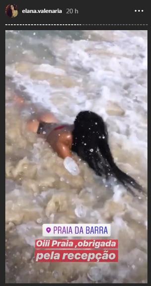 Elana quase afoga ao entrar no mar do Rio de Janeiro 