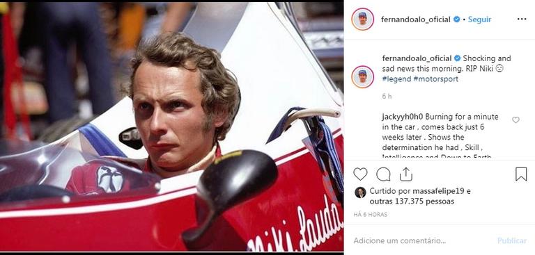 Famosos lamentam a morte de Niki Lauda, tricampeão da F1