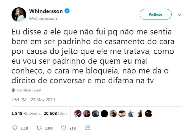 Whindersson Nunes responde Carlinhos Maia