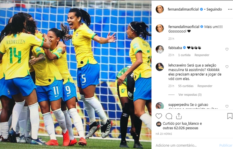 Celebridades prestigiando a seleção brasileira - Fernanda Lima