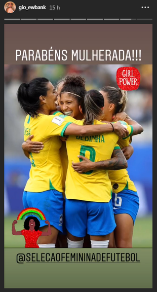 Celebridades prestigiando a seleção brasileira - Giovanna Ewbank