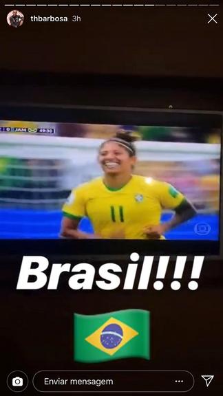 Celebridades prestigiando a seleção brasileira - Thiaguinho