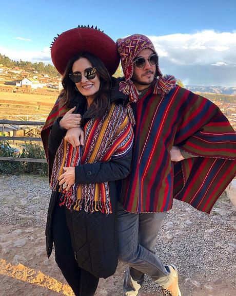 Fátima Bernardes e Túlio Gadêlha se divertem no Peru