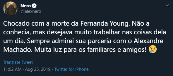Famosos comentando a morte de Fernanda Young