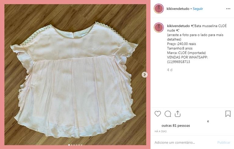 Ticiane Pinheiro vende roupa das filhas em brechó online