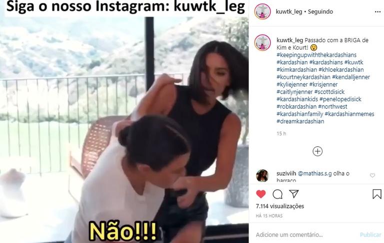 Kim Kardashian tem briga física com irmã e choca web