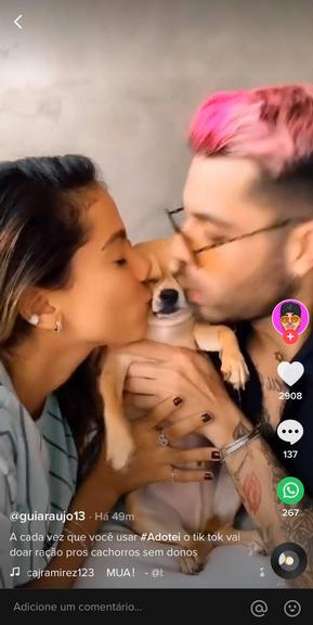 Anitta grava vídeo trocando beijos com o affair, Gui Araújo