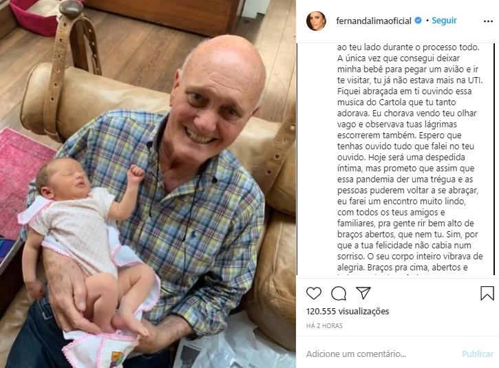 Fernanda Lima lamenta a morte do pai e comove web